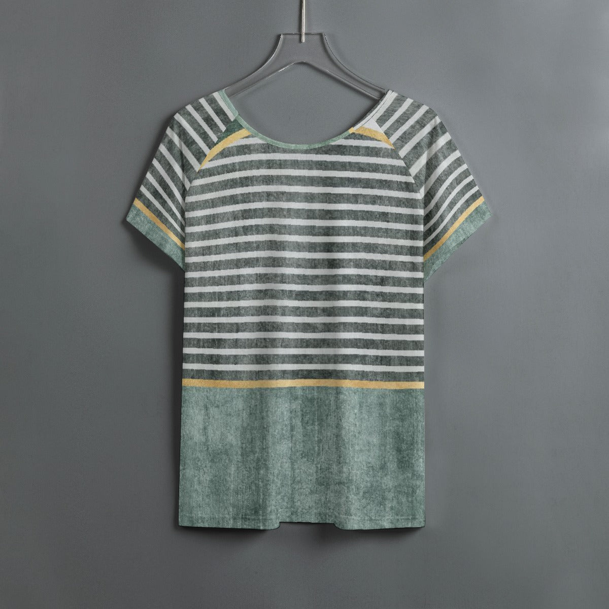 All-Over Print Women's Round Neck T-shirt With Raglan Sleeve