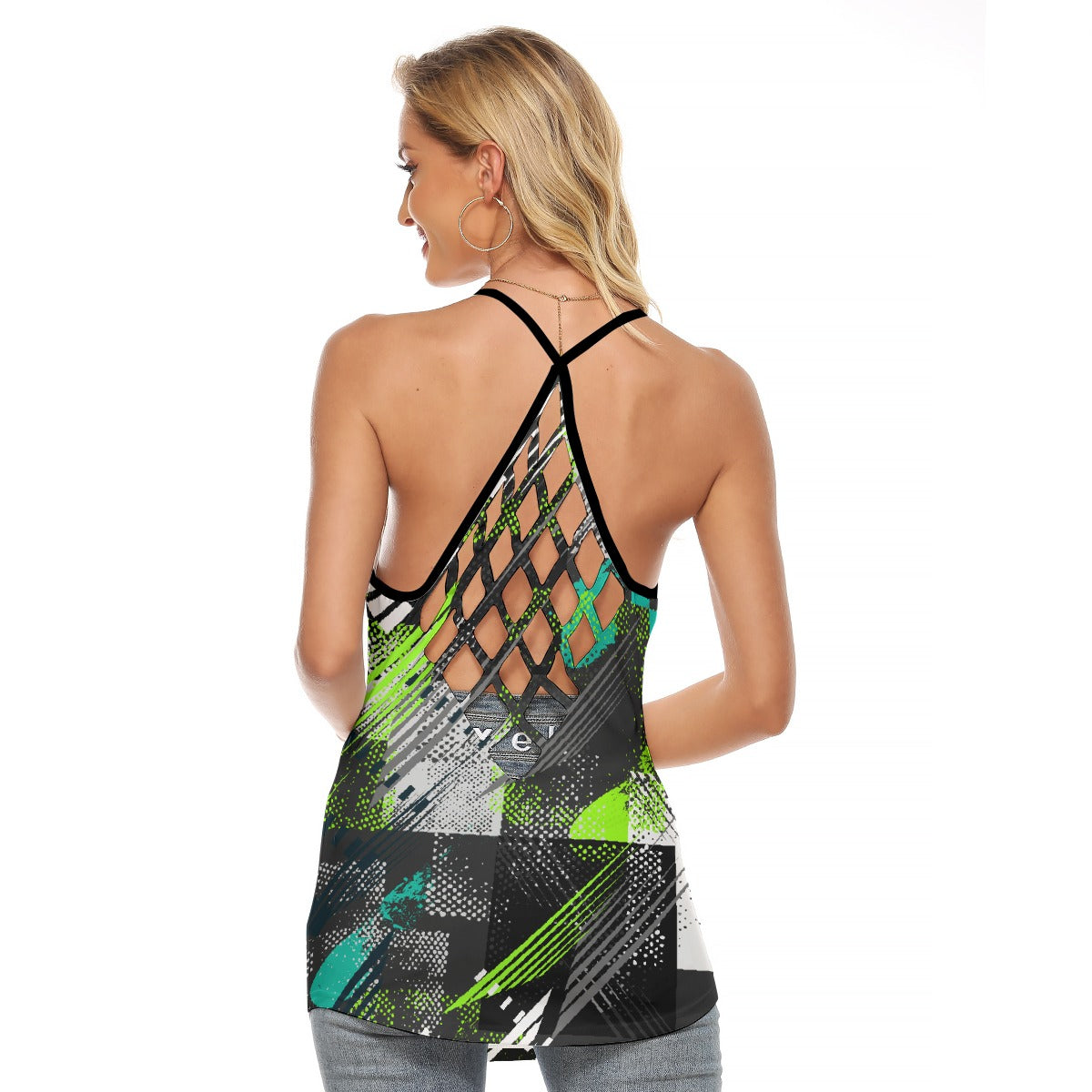 All-Over Print Women's Criss-Cross Open Back Tank Top