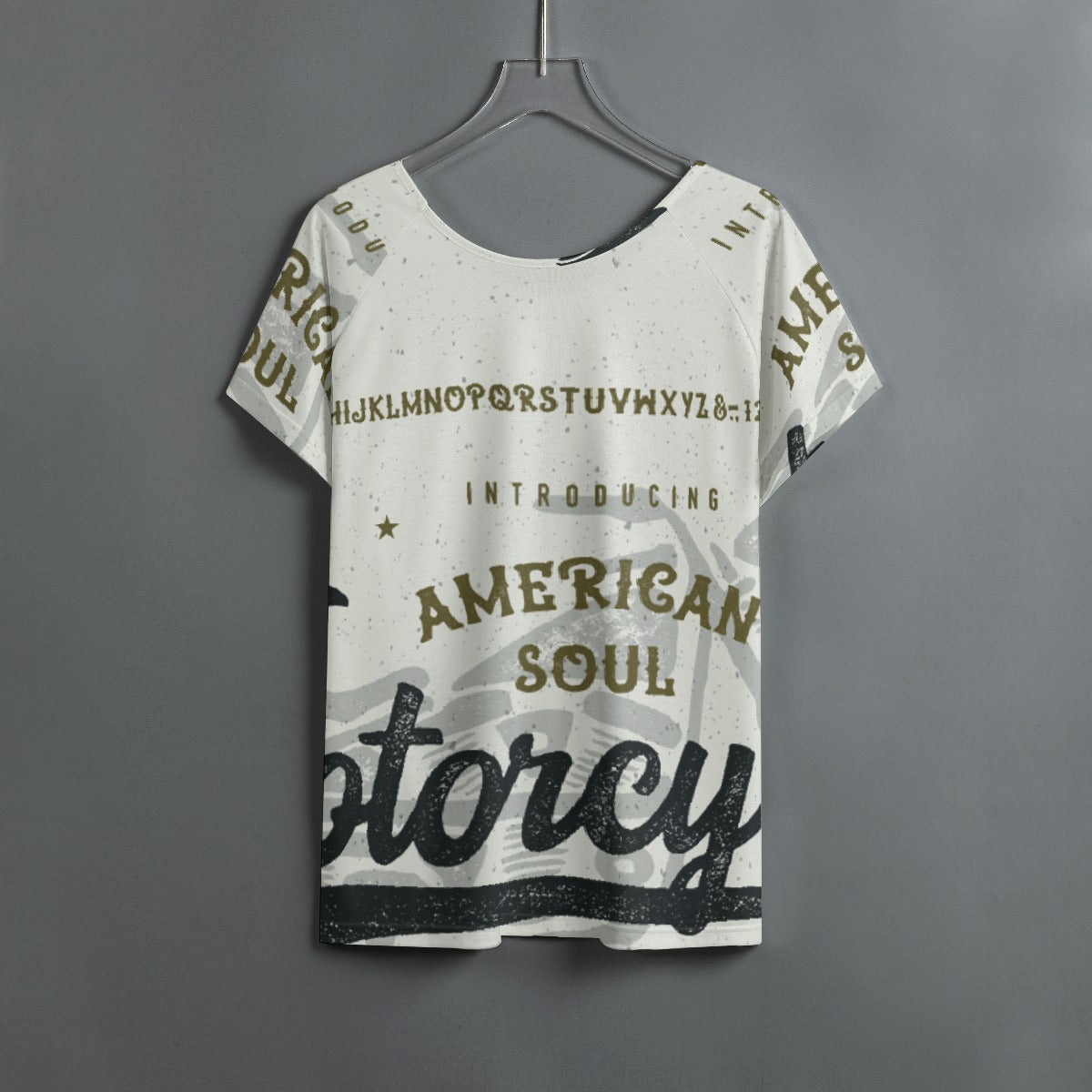 All-Over Print Women's Round Neck T-shirt With Raglan Sleeve