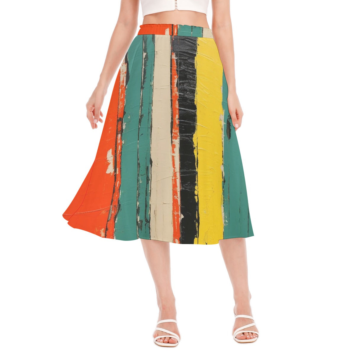 All-Over Print Women's Long Section Chiffon Skirt