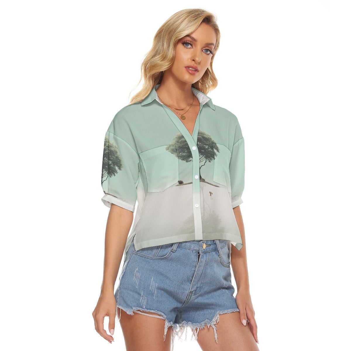 All-Over Print Women's V-neck Shirts