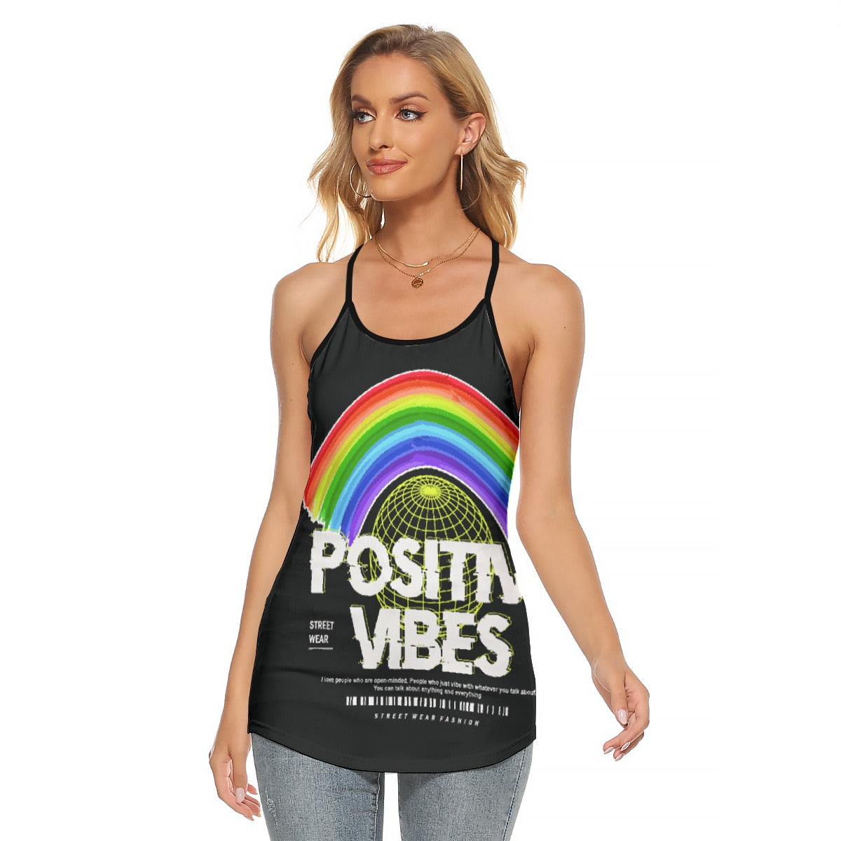 All-Over Print Women's Criss-Cross Open Back Tank Top