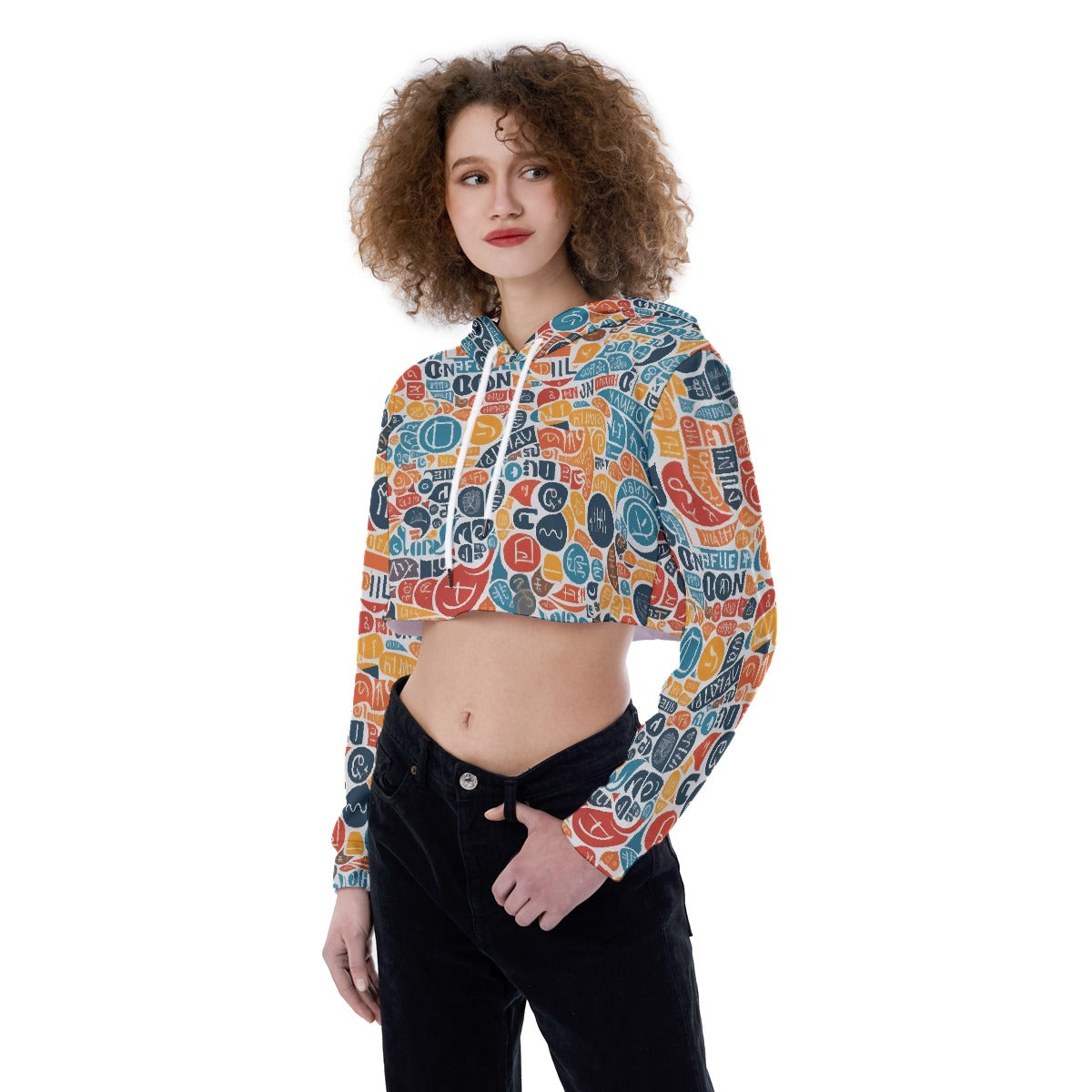All-Over Print Women's Crop Top Hoodie