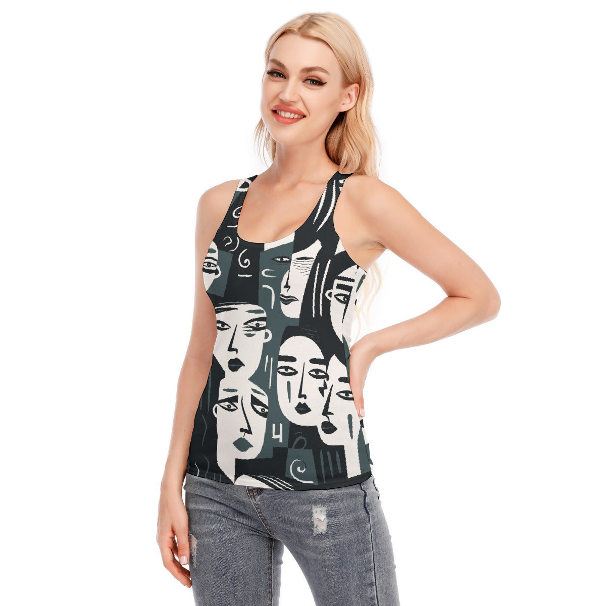 All-Over Print Women's Racer Vest | 190GSM Cotton