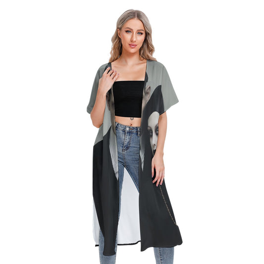 All-Over Print Women's Short Sleeve Cardigan