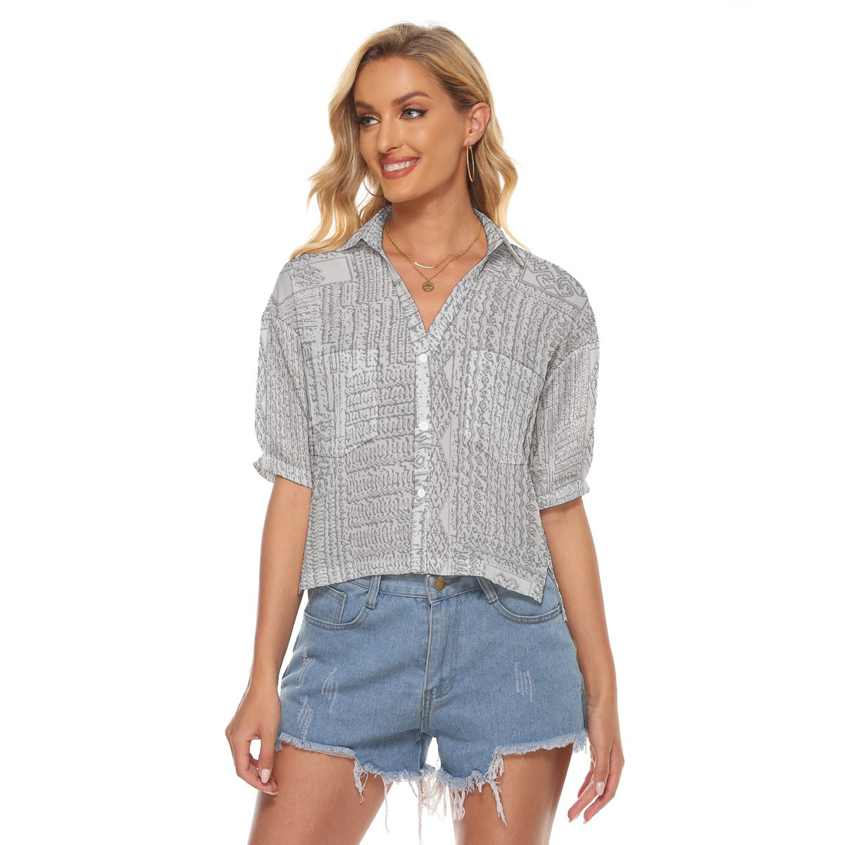 All-Over Print Women's V-neck Shirts