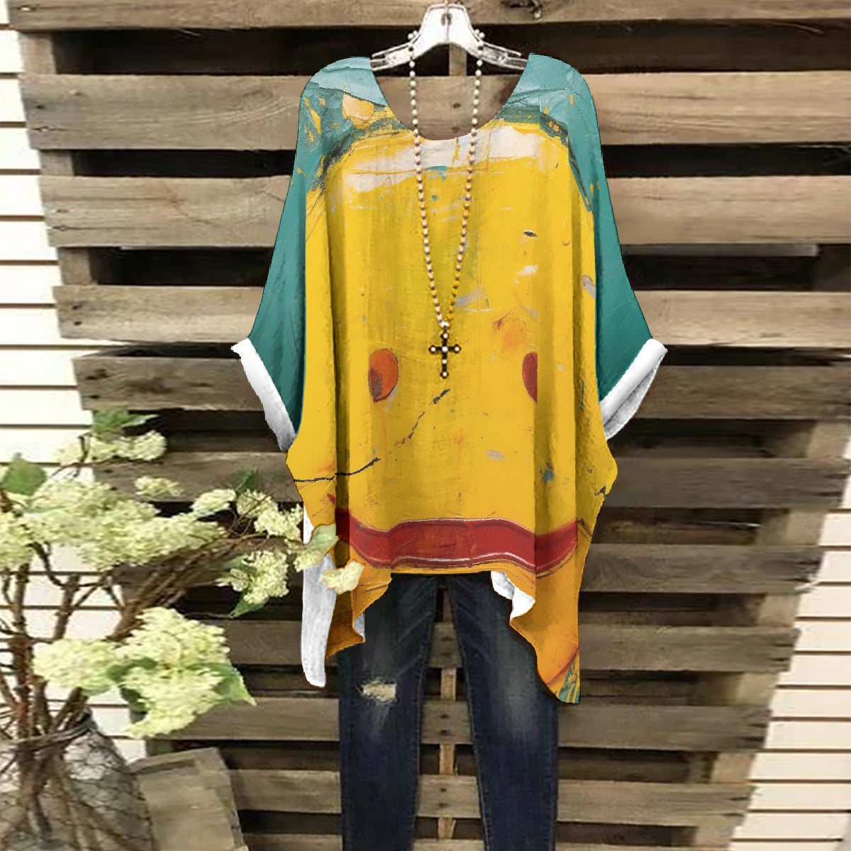 All-Over Print Women's Bat Sleeve Shirt