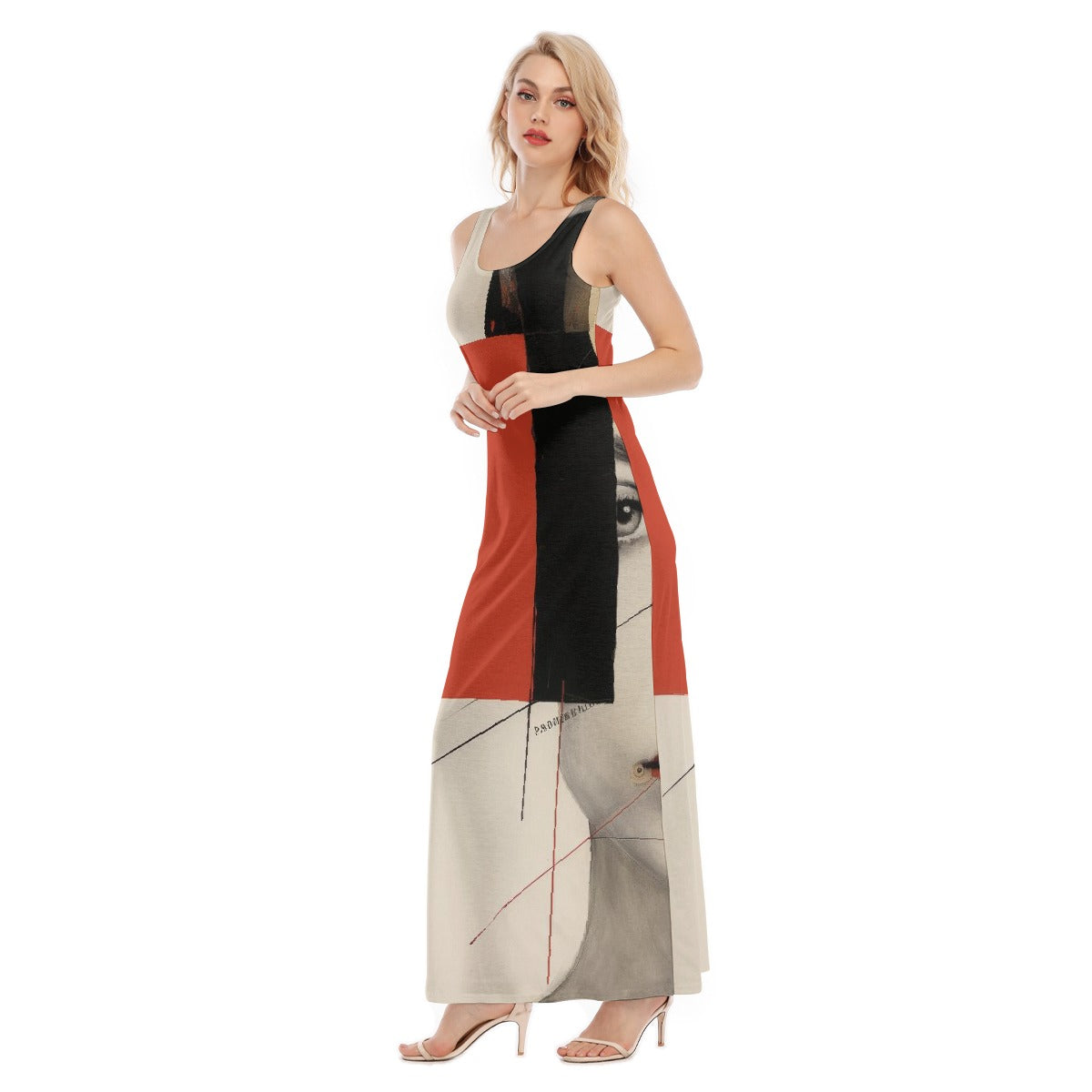 All-Over Print Women's Vest Dress | Length To Ankle