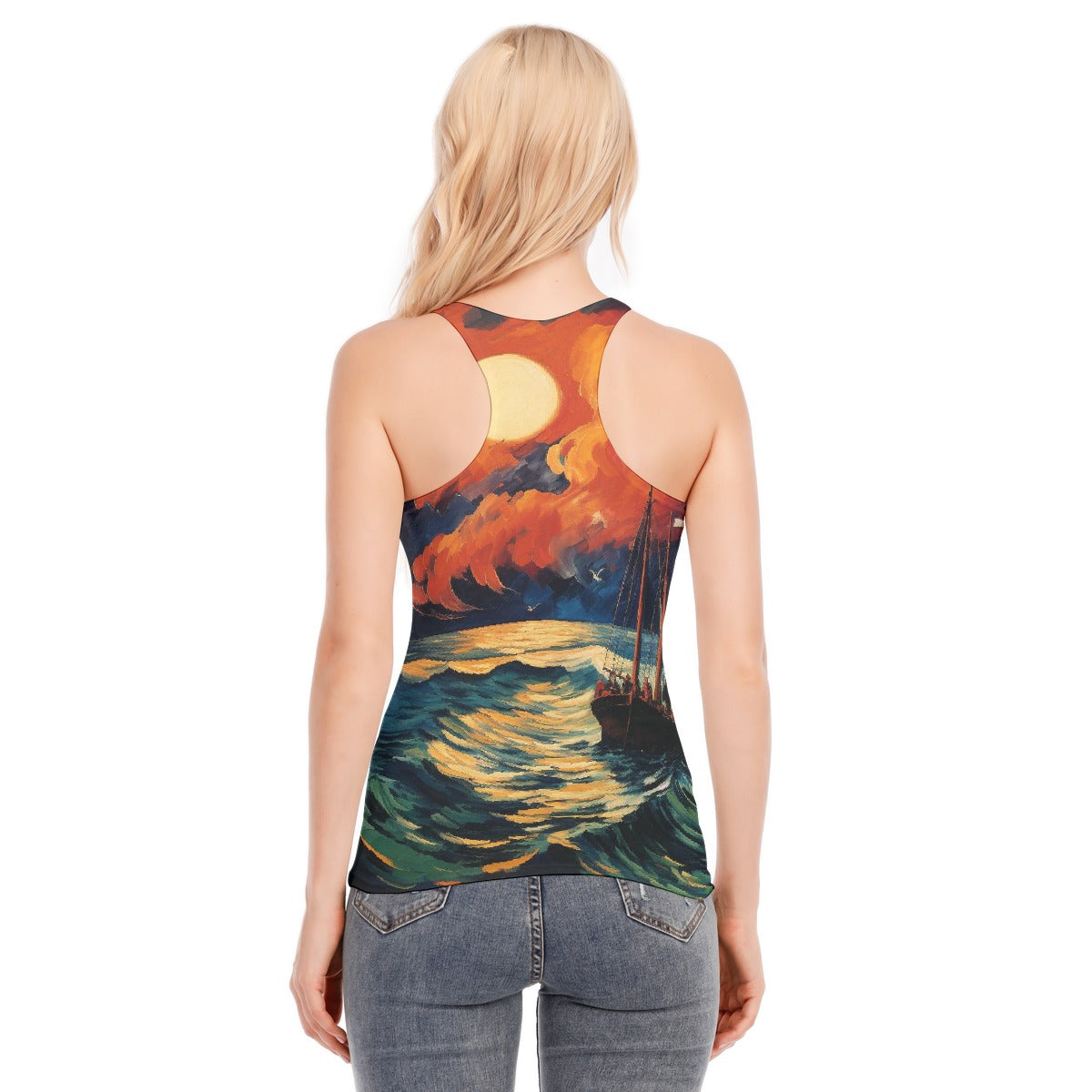 All-Over Print Women's Racer Vest | 190GSM Cotton
