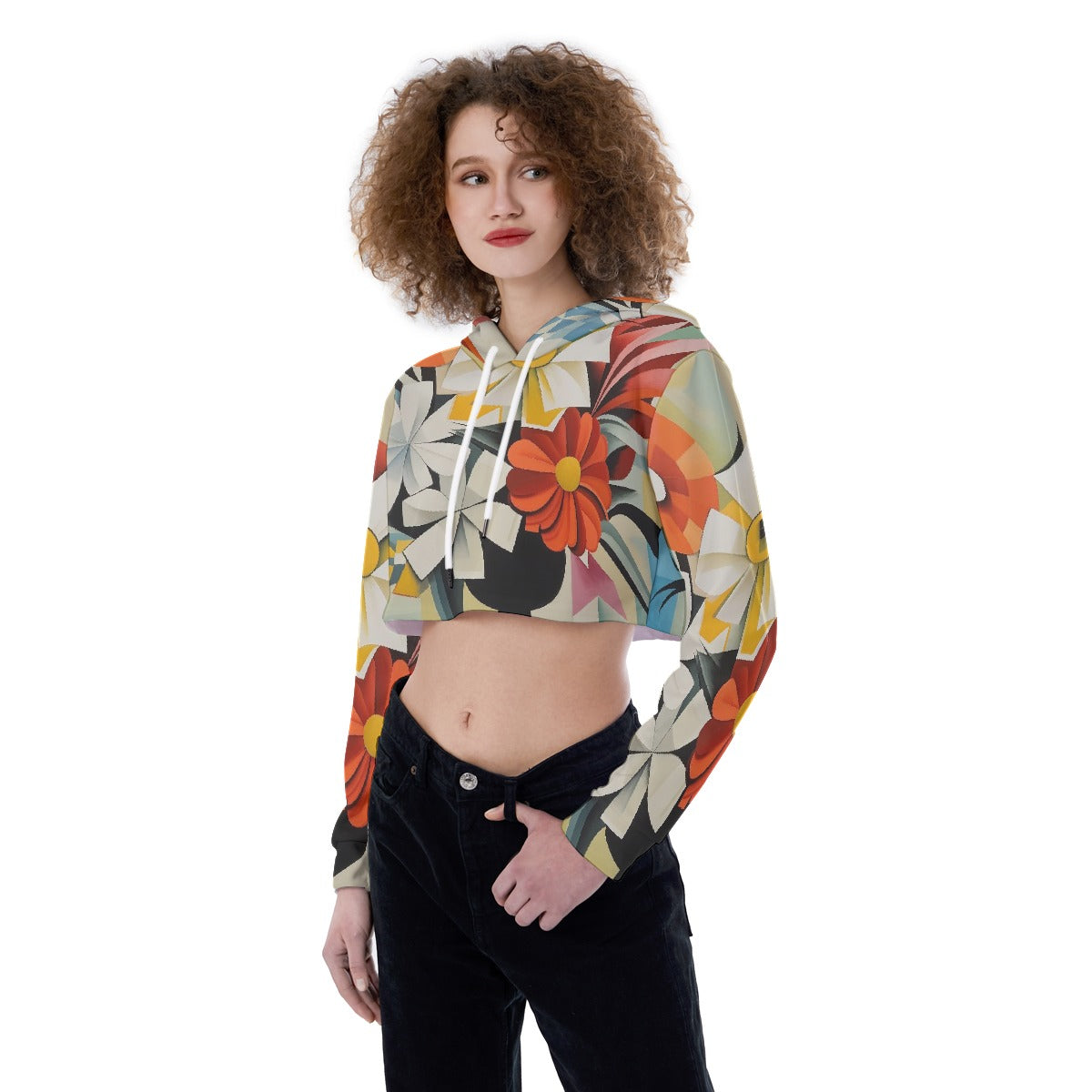All-Over Print Women's Crop Top Hoodie