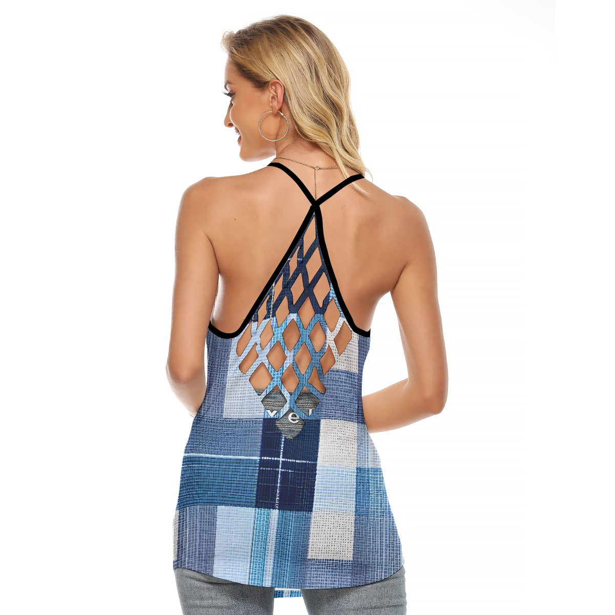 All-Over Print Women's Criss-Cross Open Back Tank Top