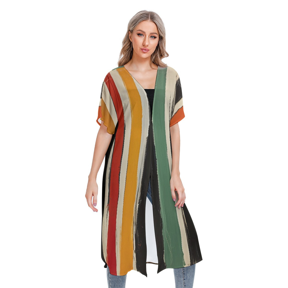 All-Over Print Women's Short Sleeve Cardigan