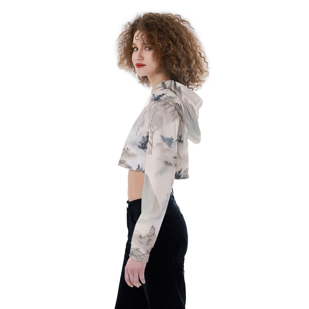 All-Over Print Women's Crop Top Hoodie