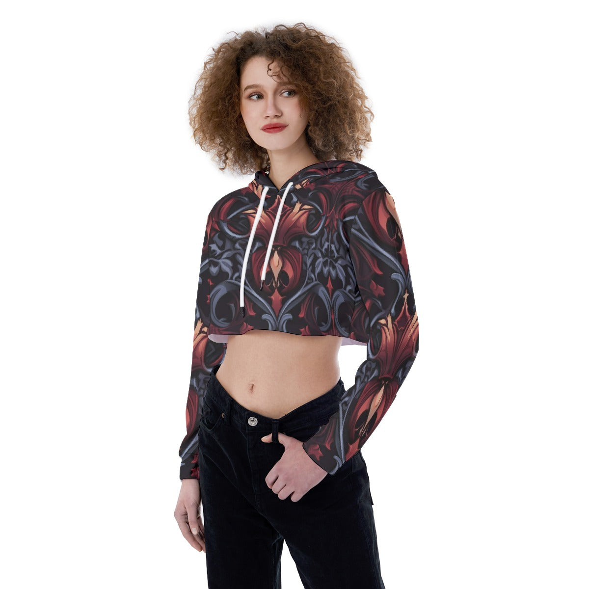All-Over Print Women's Crop Top Hoodie