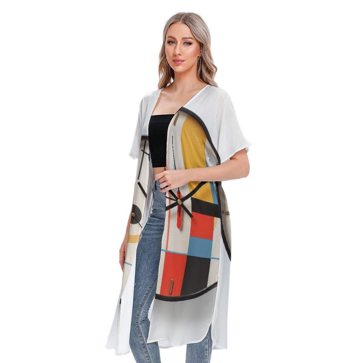 All-Over Print Women's Short Sleeve Cardigan