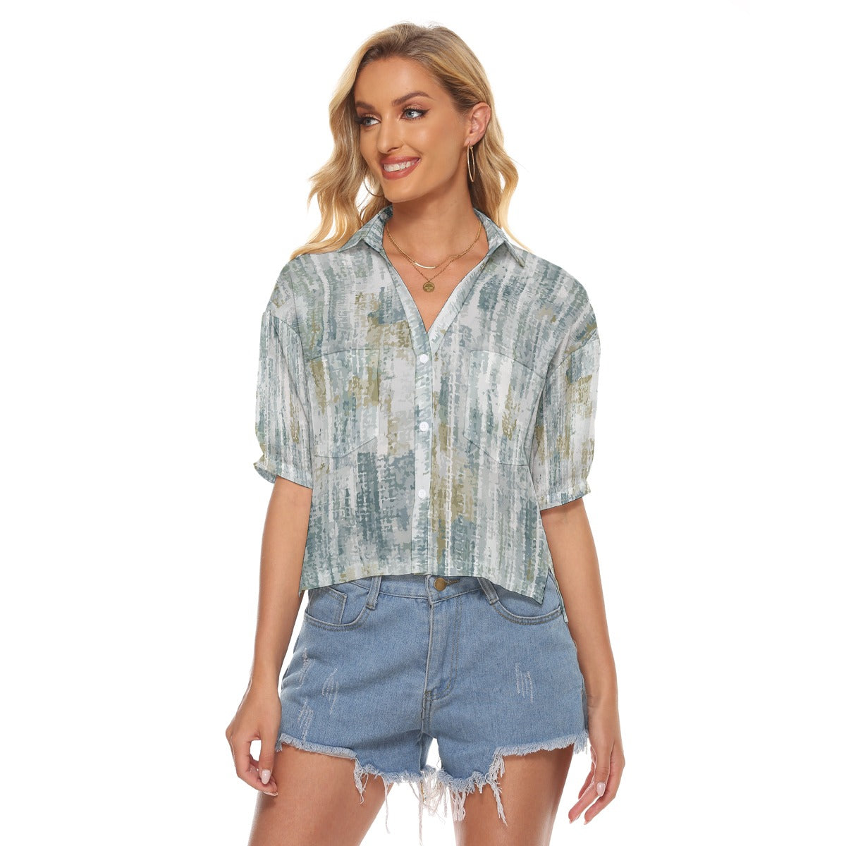 All-Over Print Women's V-neck Shirts