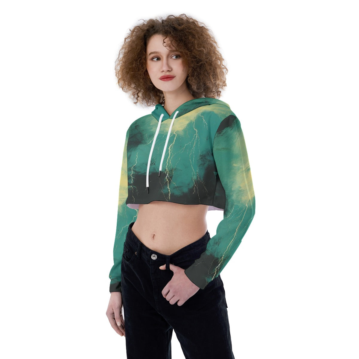 All-Over Print Women's Crop Top Hoodie