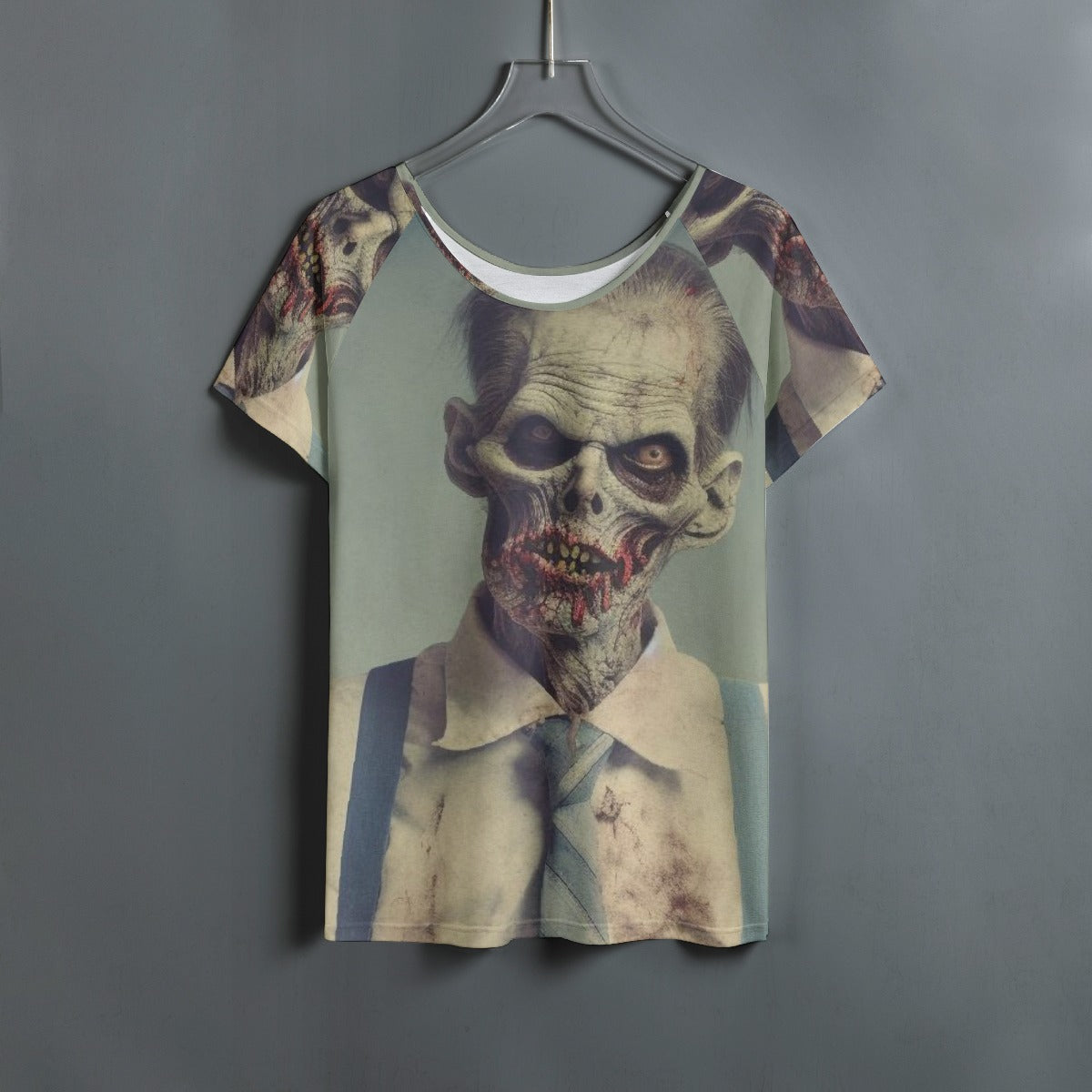 All-Over Print Women's Round Neck T-shirt With Raglan Sleeve