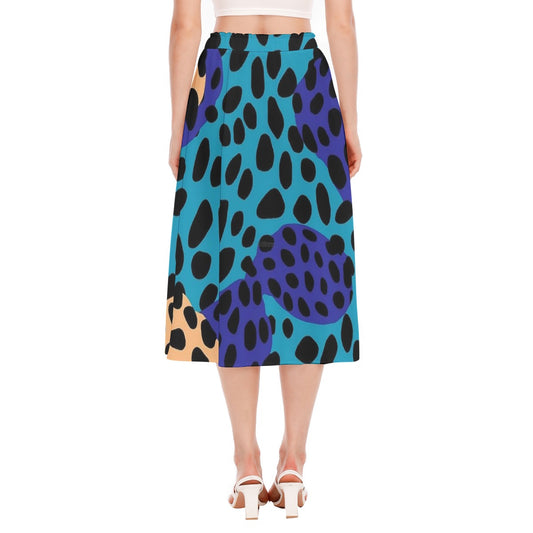 All-Over Print Women's Long Section Chiffon Skirt