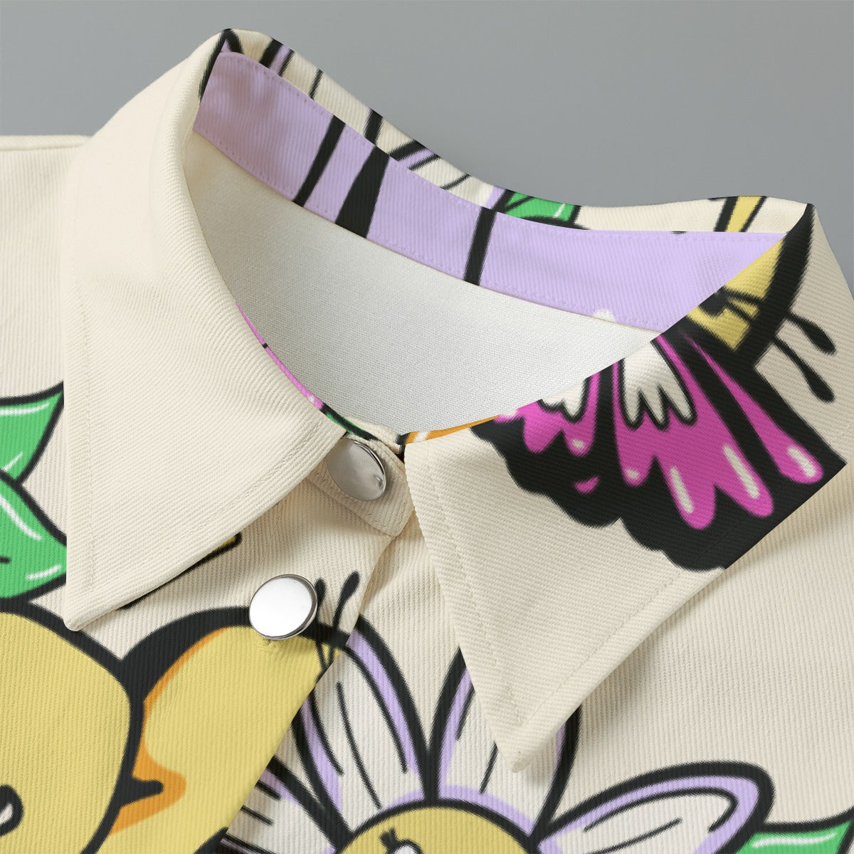 All-Over Print Women's Cropped Jacket | 245GSM Cotton
