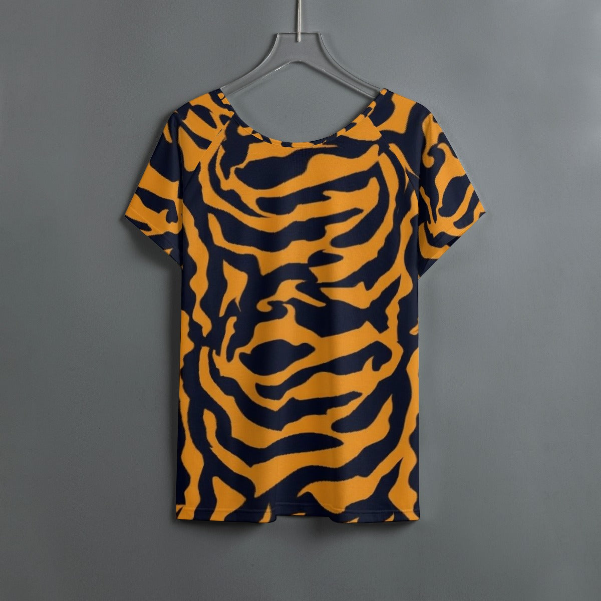 All-Over Print Women's Round Neck T-shirt With Raglan Sleeve
