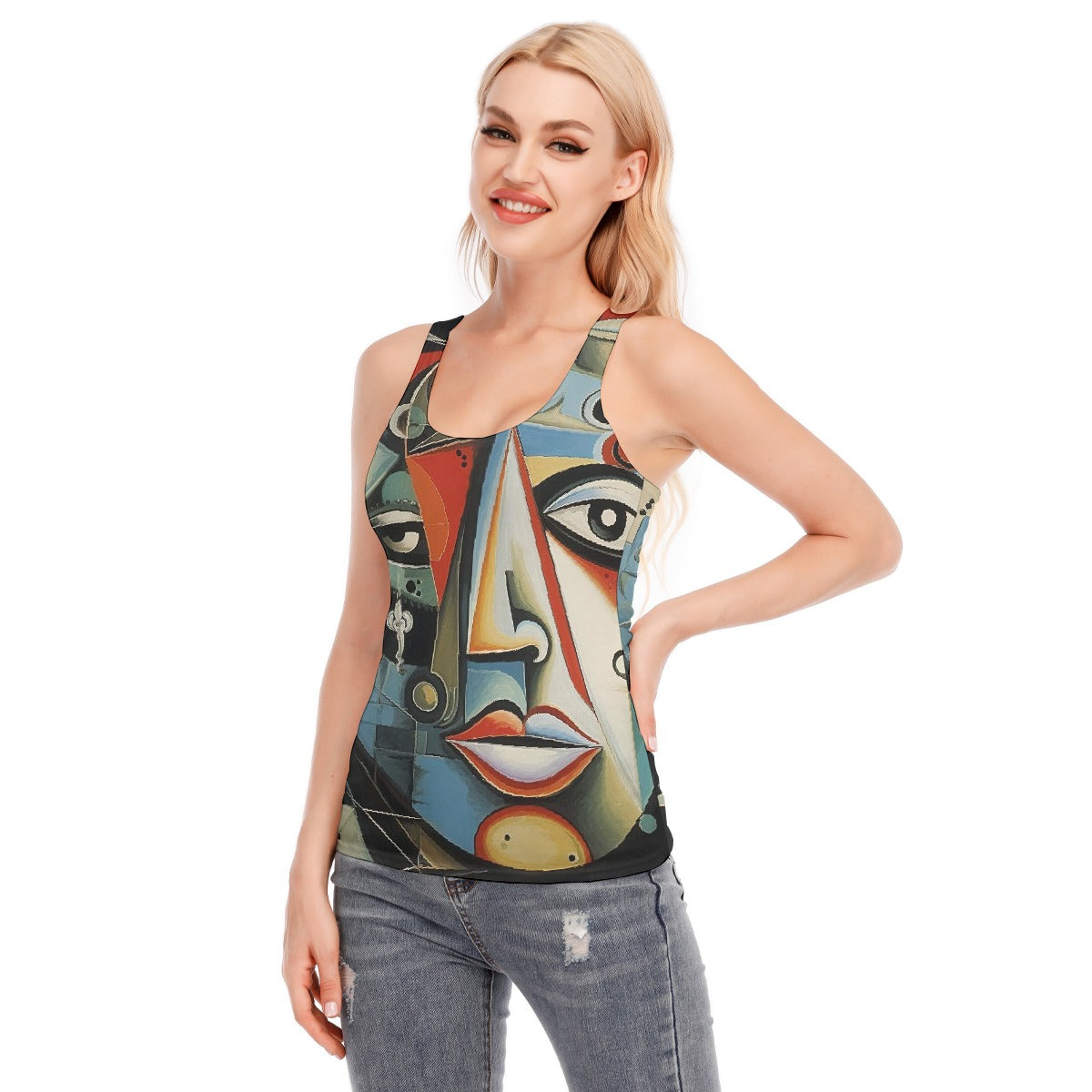 All-Over Print Women's Racer Vest | 190GSM Cotton