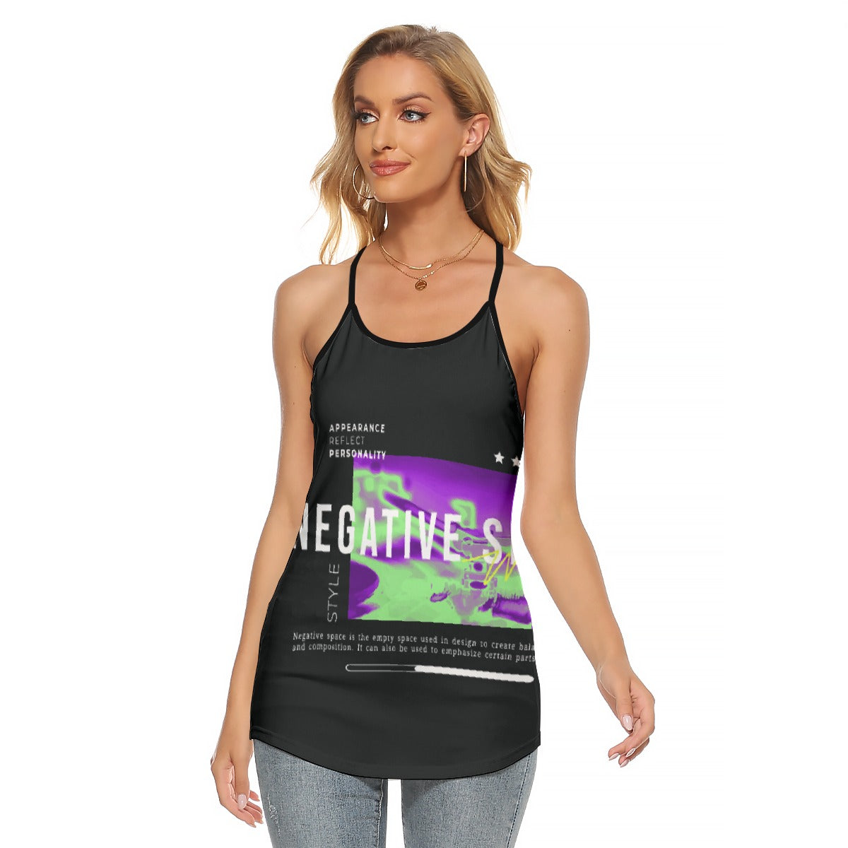 All-Over Print Women's Criss-Cross Open Back Tank Top