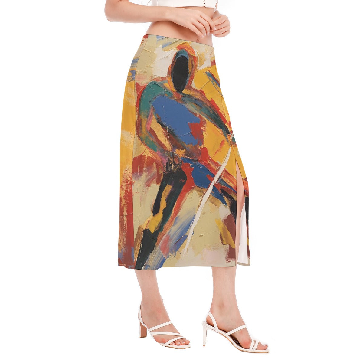 All-Over Print Women's High Slit Long Skirt