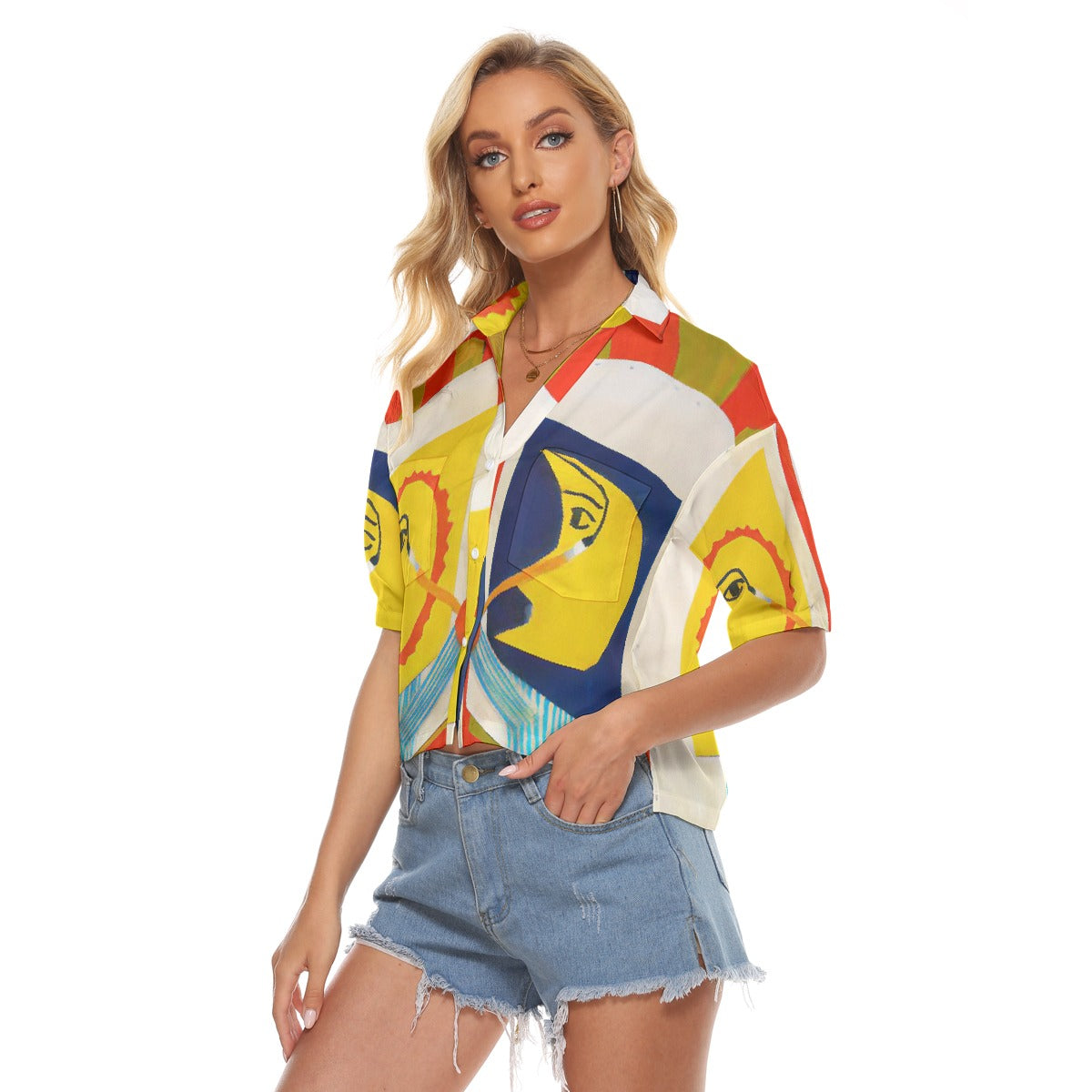 All-Over Print Women's V-neck Shirts