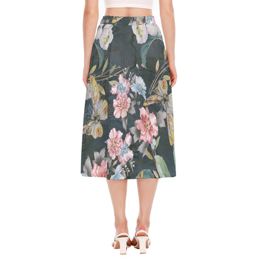 All-Over Print Women's Long Section Chiffon Skirt