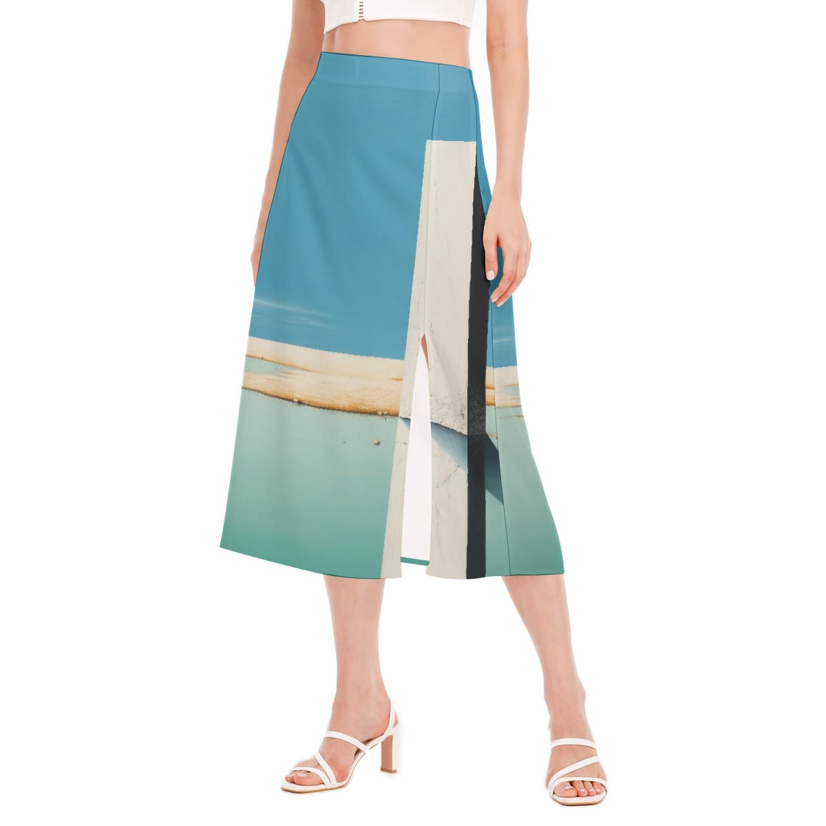 All-Over Print Women's High Slit Long Skirt