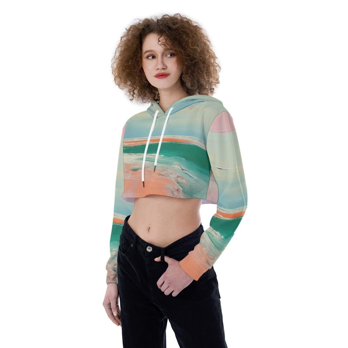 All-Over Print Women's Crop Top Hoodie
