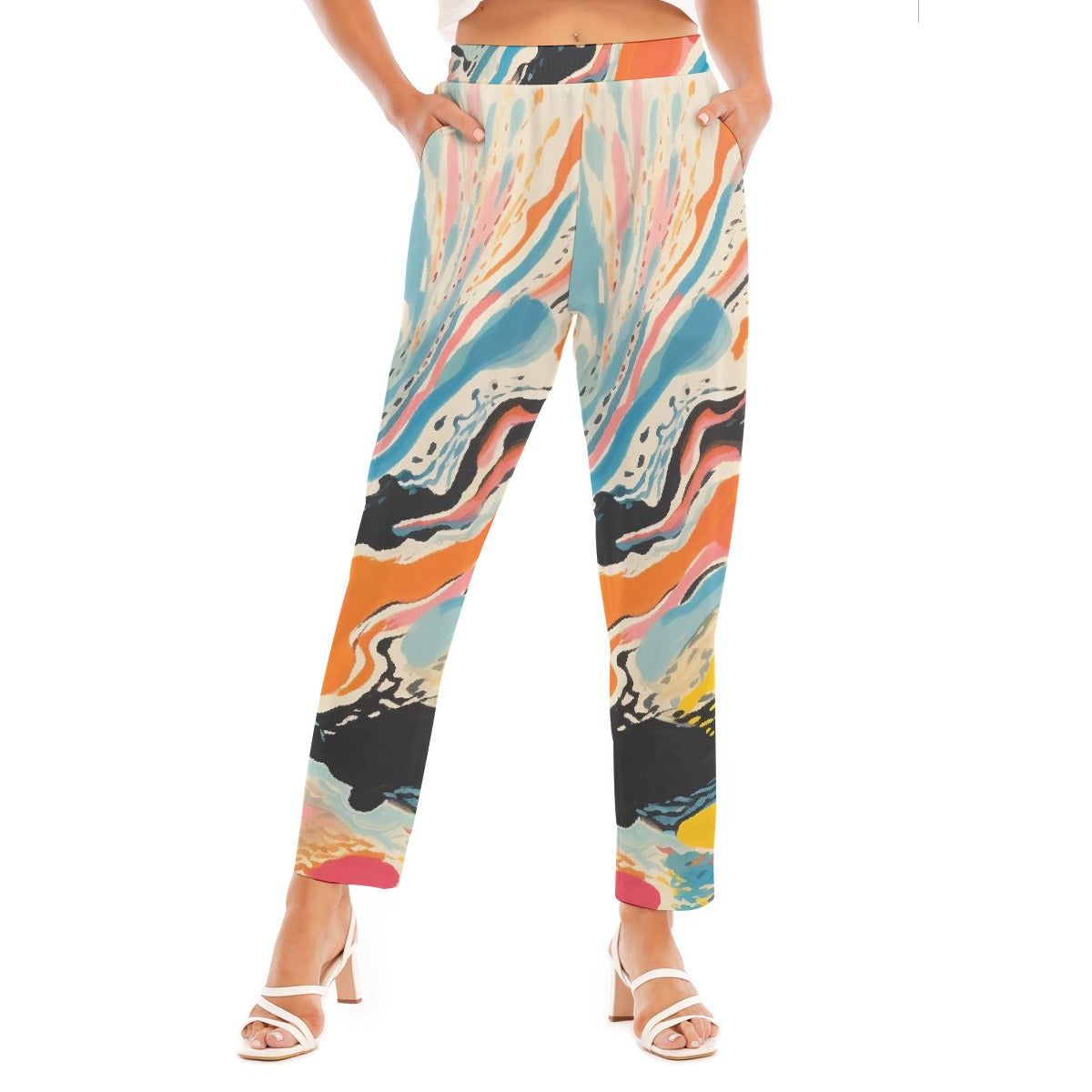 All-Over Print Women's Loose Straight-leg Pants