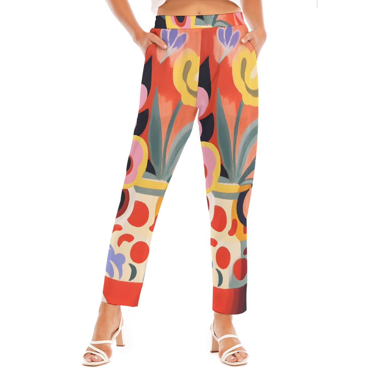 All-Over Print Women's Loose Straight-leg Pants