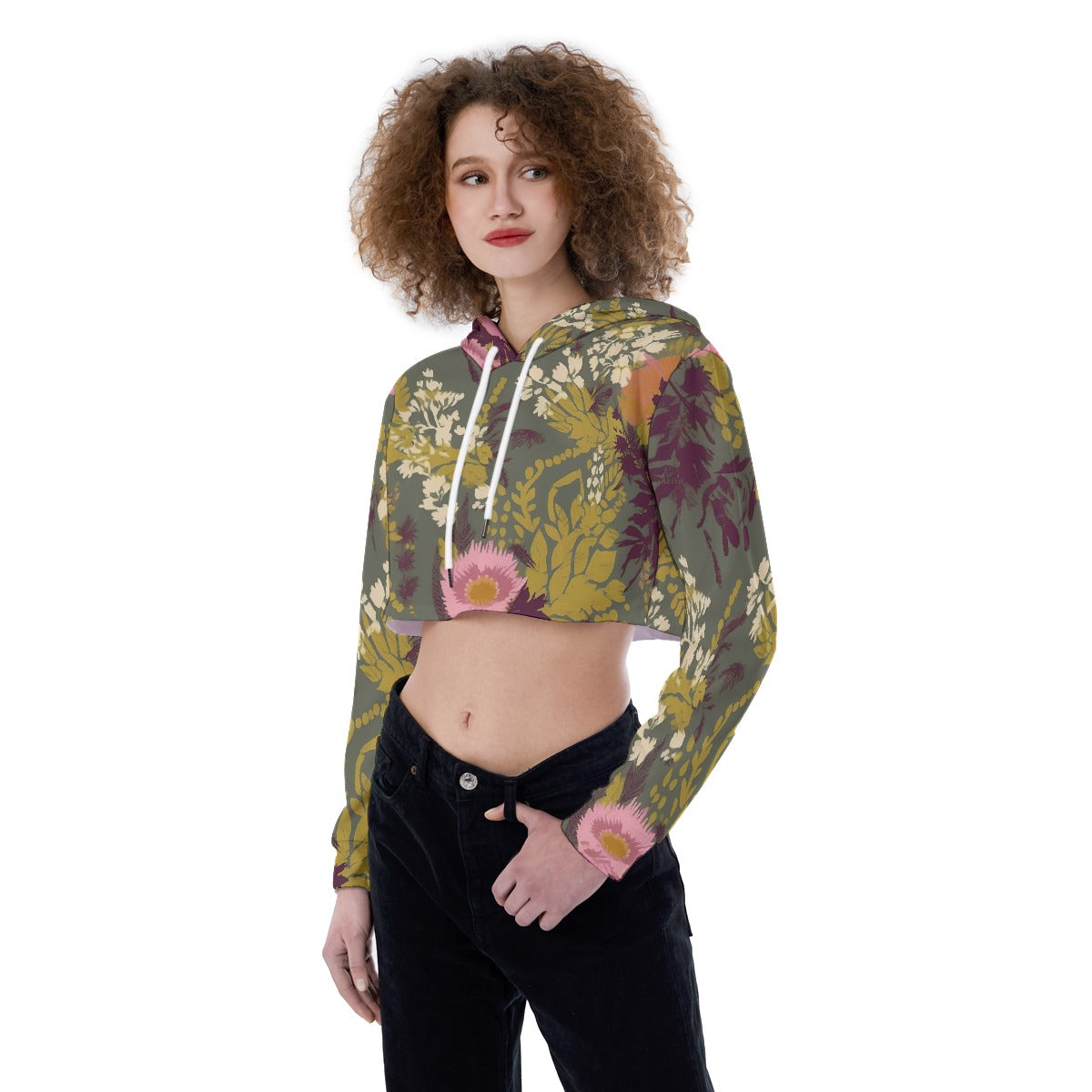 All-Over Print Women's Crop Top Hoodie