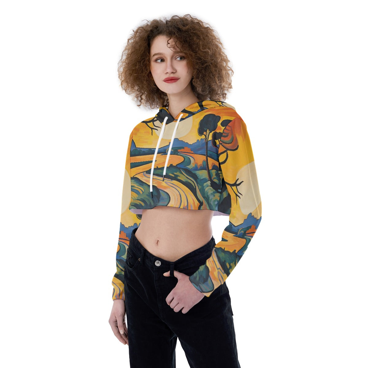 All-Over Print Women's Crop Top Hoodie