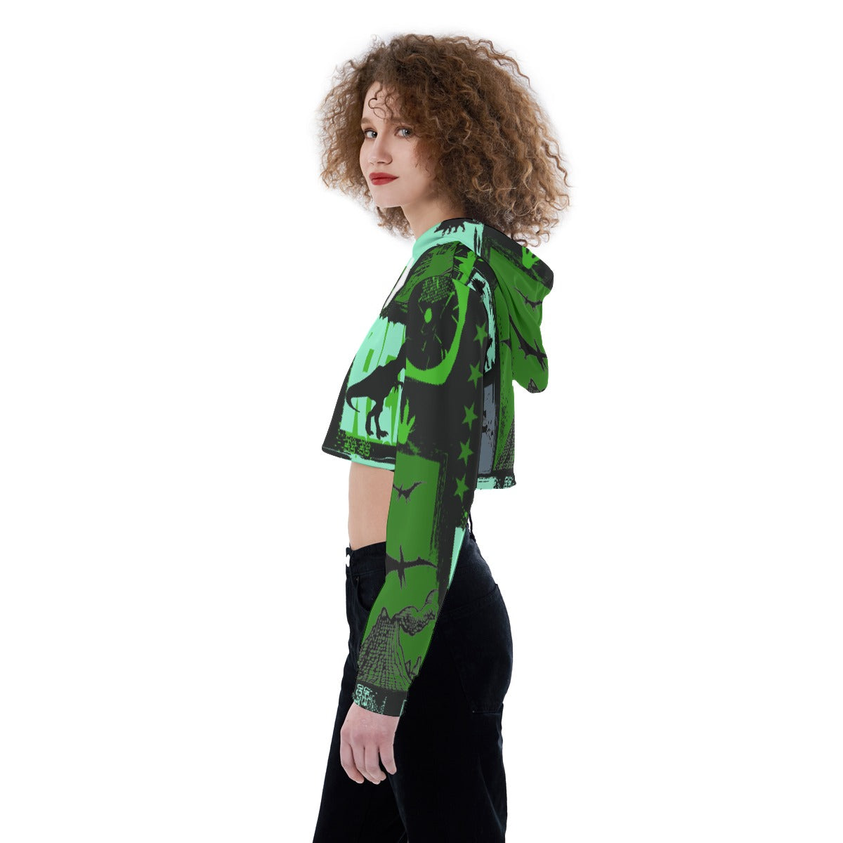 All-Over Print Women's Crop Top Hoodie