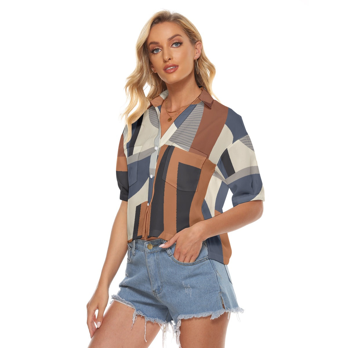 All-Over Print Women's V-neck Shirts