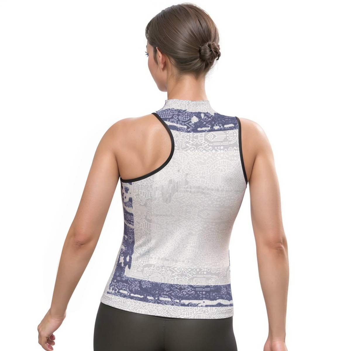 All-Over Print Women's Halter Sleeveless Asymmetrical Tank Top