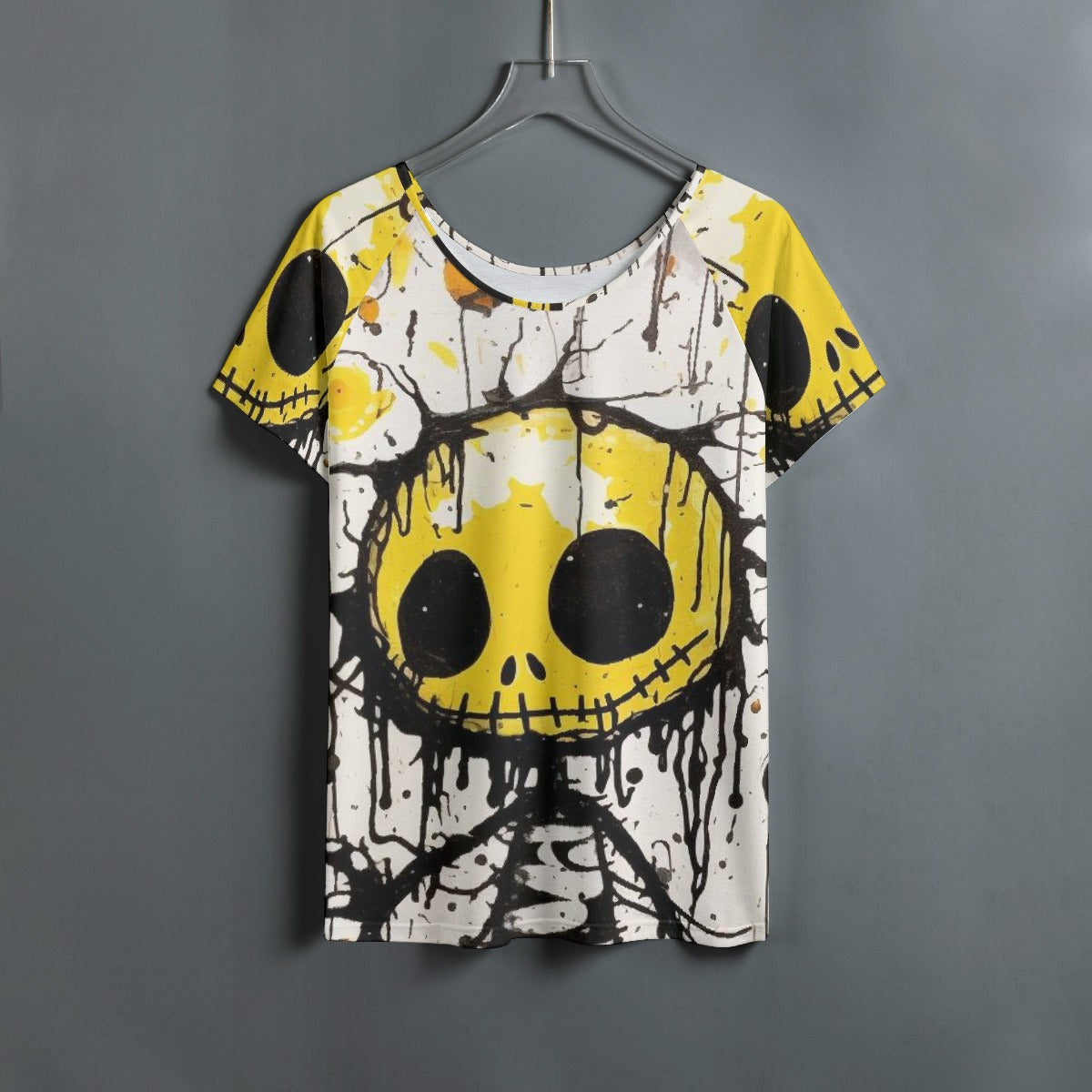 All-Over Print Women's Round Neck T-shirt With Raglan Sleeve