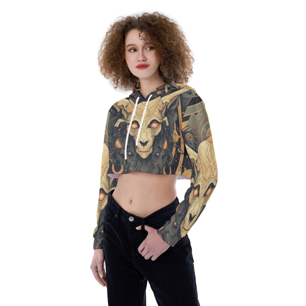 All-Over Print Women's Crop Top Hoodie