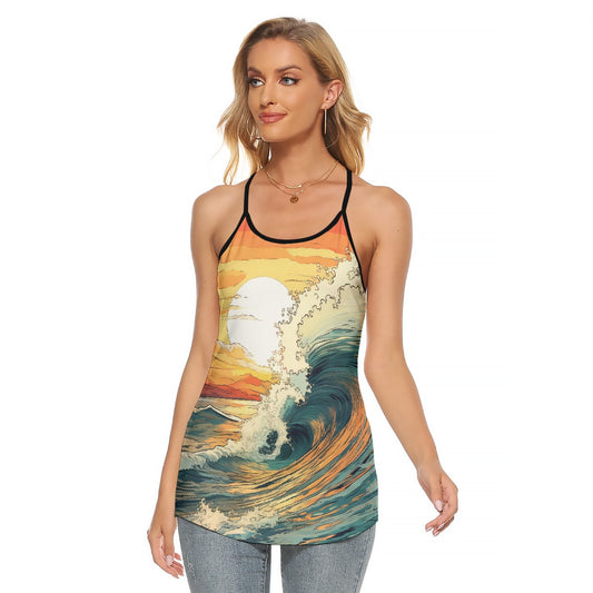 All-Over Print Women's Criss-Cross Open Back Tank Top