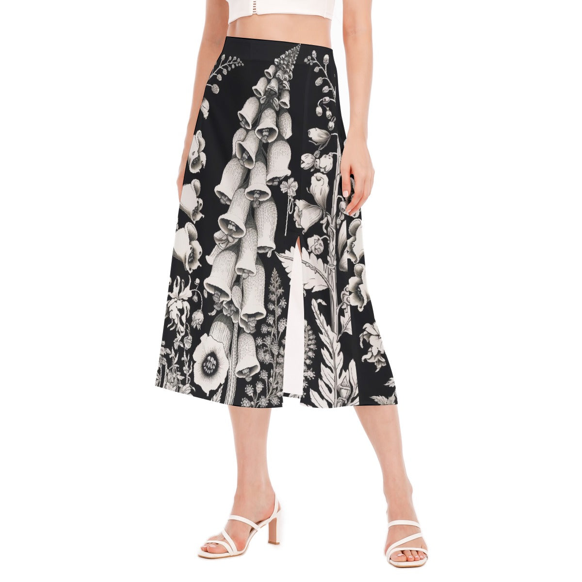 All-Over Print Women's High Slit Long Skirt