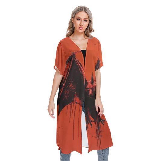 All-Over Print Women's Short Sleeve Cardigan