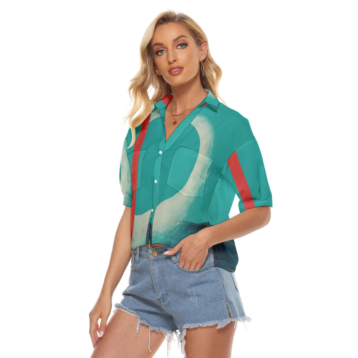 All-Over Print Women's V-neck Shirts