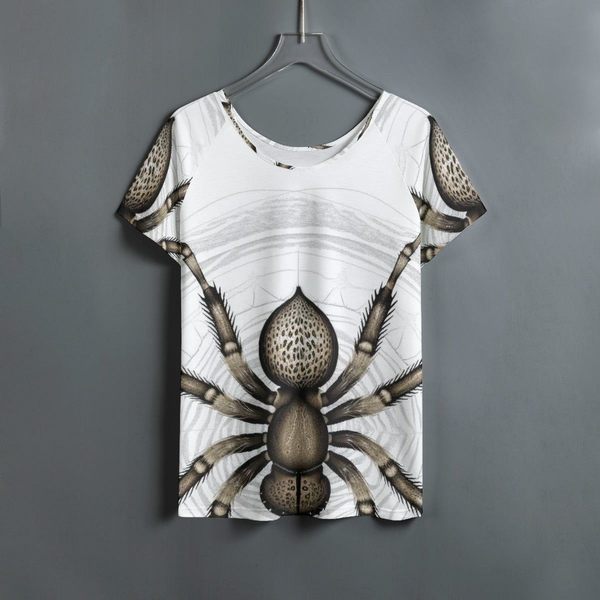 All-Over Print Women's Round Neck T-shirt With Raglan Sleeve