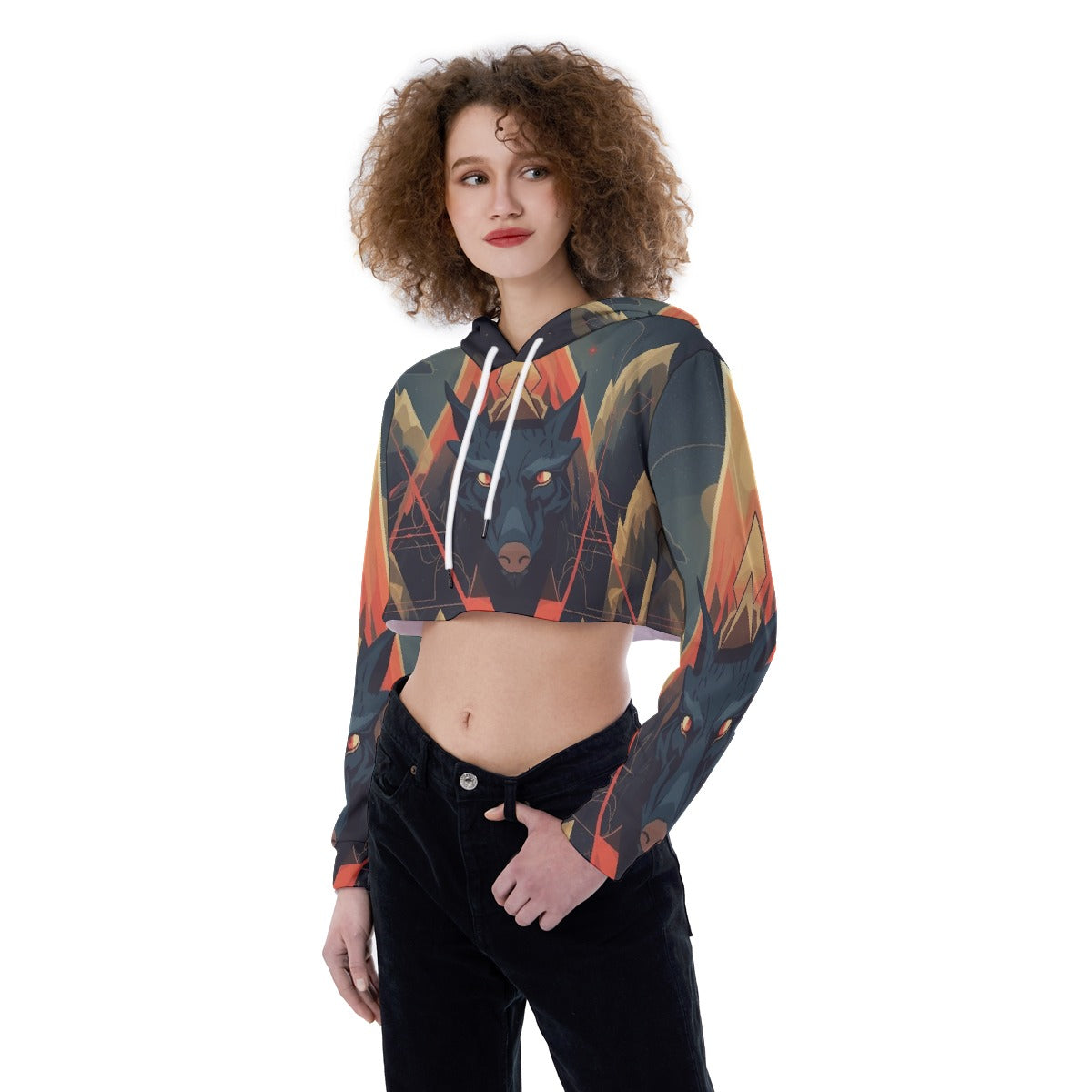 All-Over Print Women's Crop Top Hoodie