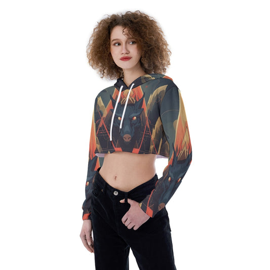 All-Over Print Women's Crop Top Hoodie