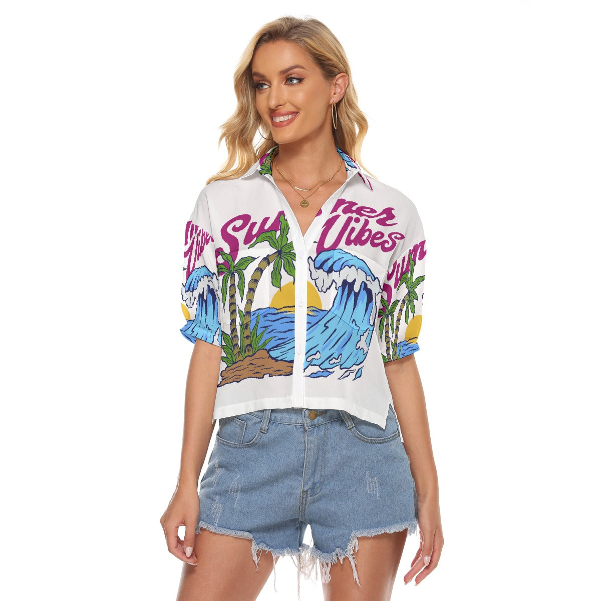 All-Over Print Women's V-neck Shirts