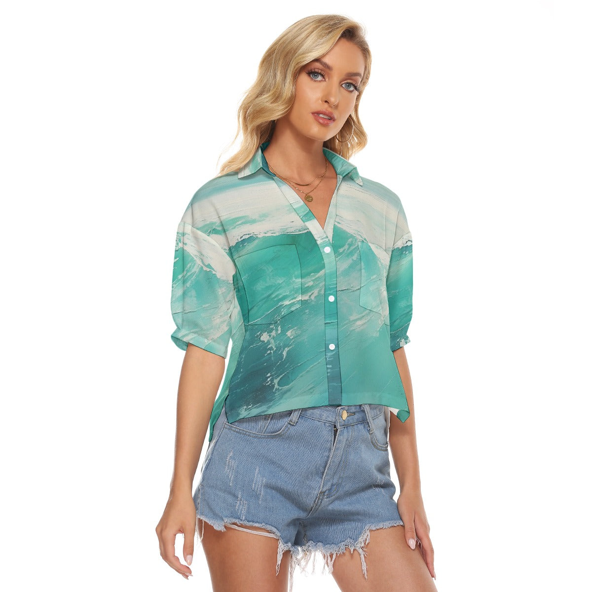 All-Over Print Women's V-neck Shirts